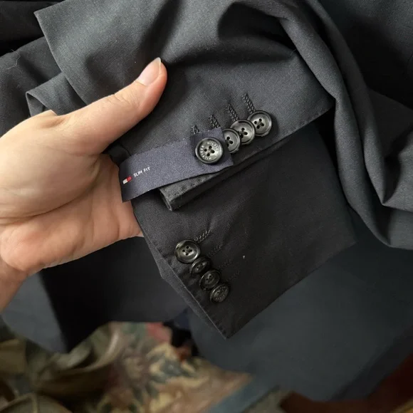 Tommy Hilfiger NWT Black/Grey Charcoal Sports Coat Suit Jacket Blazer - Picture 4 of 8